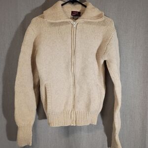 Vintage Macy's Men's Store Size M Pendleton Full Zip Shetland 100% Wool Sweater